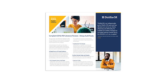 MD Medical Device Fact Sheet, DistillerSR