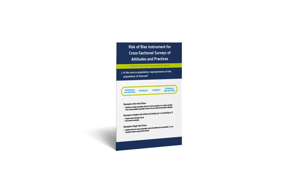 Risk of Bias Instrument for Cross-sectional Surveys of Attitudes and Practices HDE Brief Cover