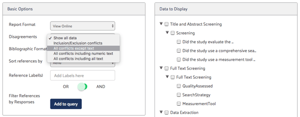 Advanced Conflict Checking, DistillerSR